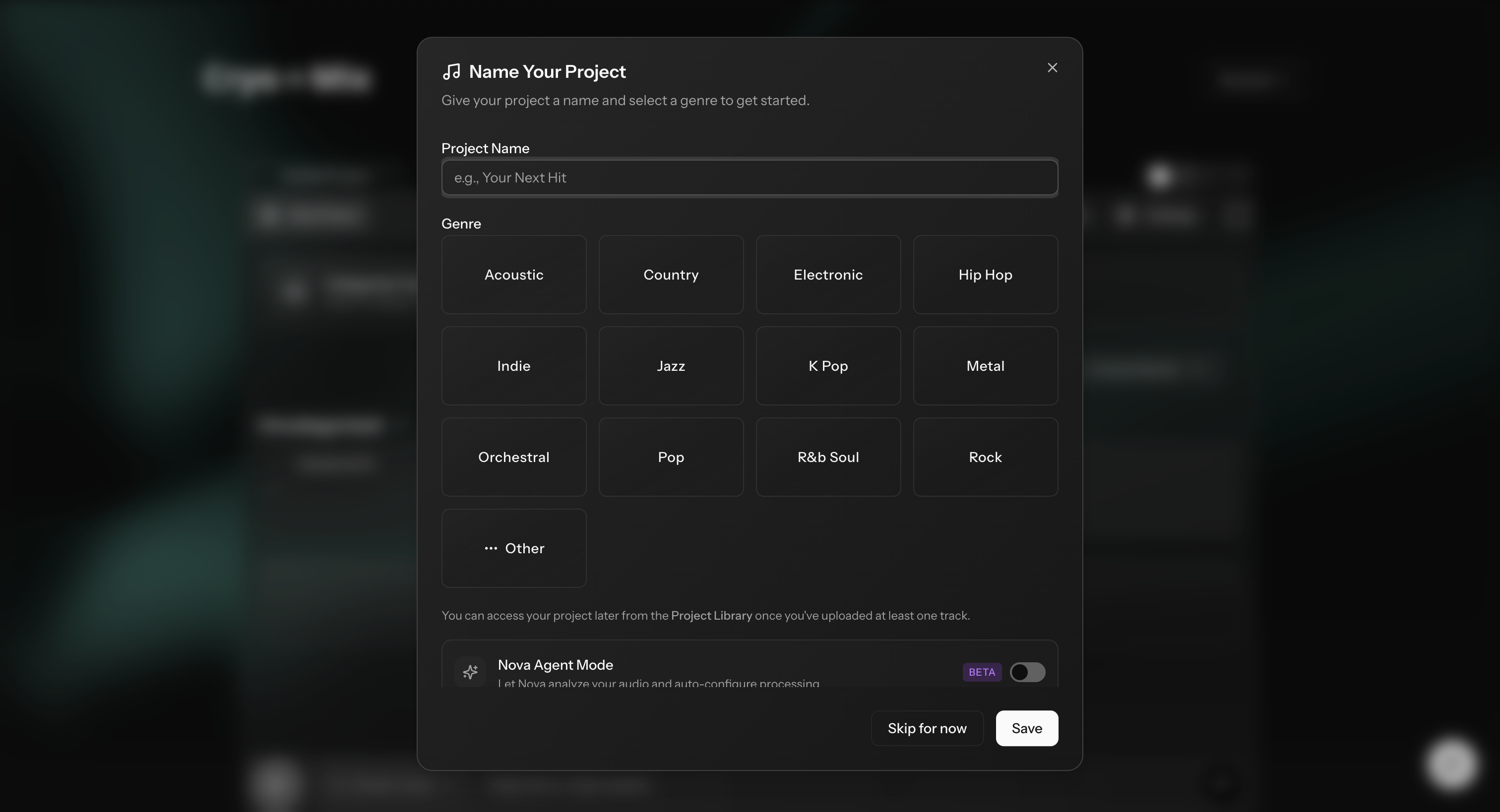 Genre Selection Modal