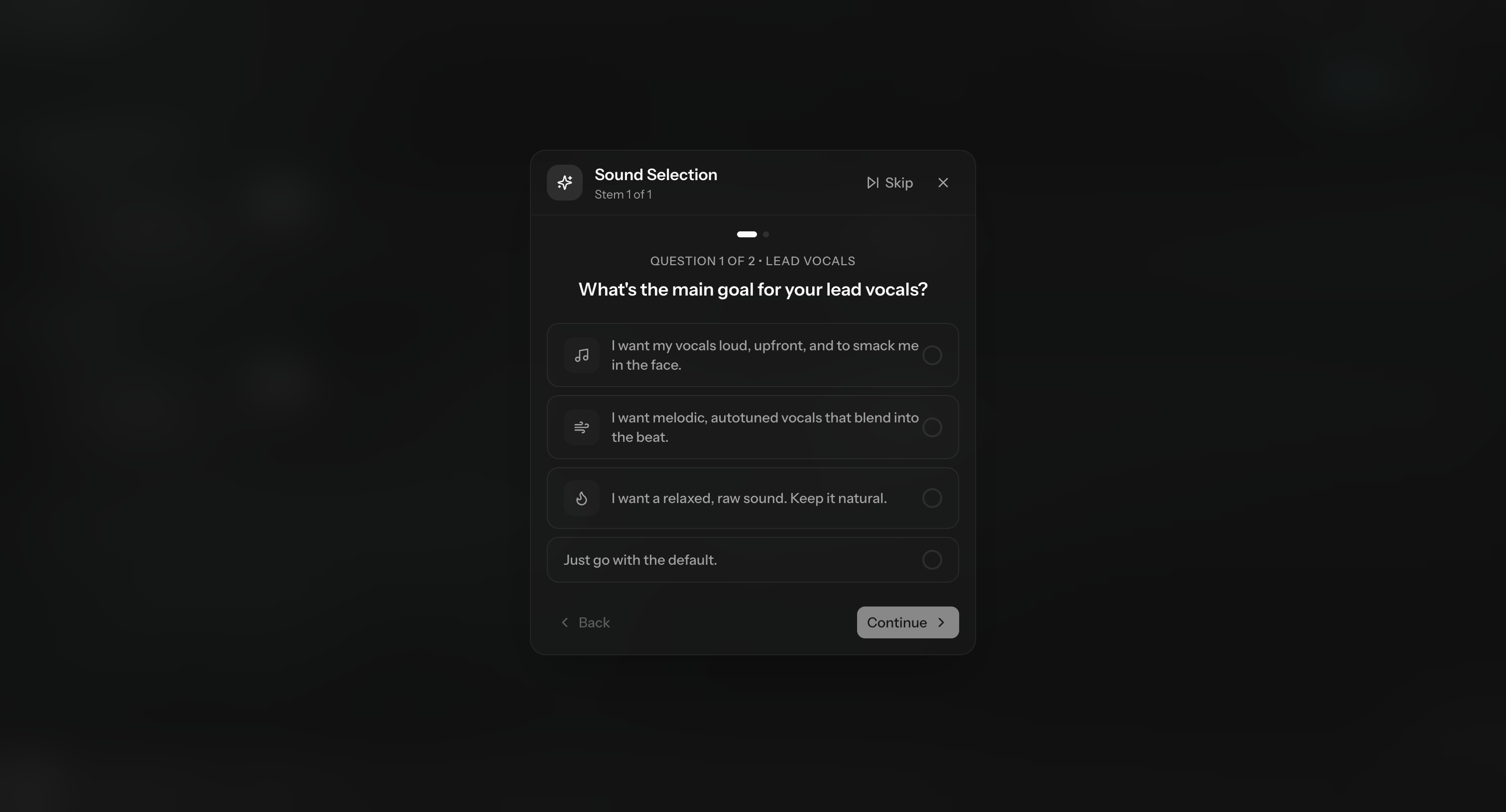 Sound Selection Questionnaire